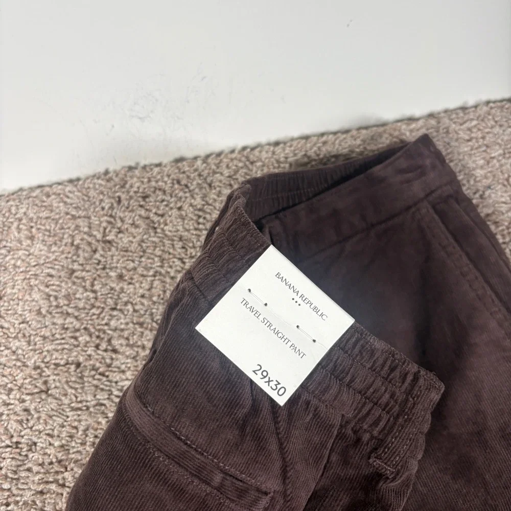 Banana‎ Republic Mens Travel Straight Corduroy Pants Brown 29x30 NEW